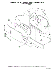 02 - Dryer Front Panel And Door Parts parts for Maytag Washer Dryer Combo MGT3800TW0 from AppliancePartsPros.com