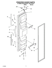 07 - Freezer Door parts for Whirlpool Refrigerator ED2FTGXKQ01 from AppliancePartsPros.com