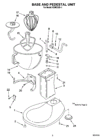 02 - Base And Pedestal Unit parts for Kitchenaid Mixer KSMC50S-1 from AppliancePartsPros.com