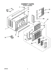 03 - Cabinet parts for Whirlpool Air Conditioner AR1230XA0 from AppliancePartsPros.com