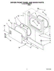 02 - Dryer Front Panel And Door Parts parts for Maytag Washer Dryer Combo MGT3800TW1 from AppliancePartsPros.com