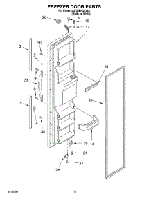 06 - Freezer Door parts for Whirlpool Refrigerator 3KED0FHQKQ00 from AppliancePartsPros.com