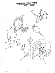 08 - Dispenser Front parts for Whirlpool Refrigerator CS22AEXHW02 from AppliancePartsPros.com