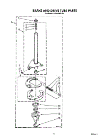10 - Brake And Drive Tube parts for Whirlpool Washer LA8100XWW1 from AppliancePartsPros.com