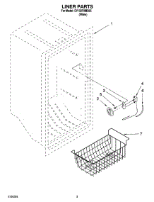 02 - Liner Parts parts for Whirlpool Freezer EV150FXMQ05 from AppliancePartsPros.com