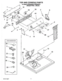 02 - Top And Console Parts parts for Whirlpool Dryer CEDS563SQ0 from AppliancePartsPros.com