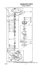 11 - Gearcase parts for Whirlpool Washer LA5668XTF1 from AppliancePartsPros.com