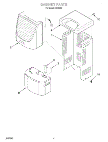 04 - Cabinet parts for Whirlpool Dehumidifier DH400K0 from AppliancePartsPros.com