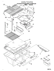03 - Shelf parts for Kitchenaid Refrigerator KTHD18KDAL03 from AppliancePartsPros.com
