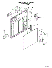 02 - Inner Door Parts parts for Whirlpool Dishwasher IPU58460 from AppliancePartsPros.com