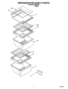 03 - Refrigerator Shelf Parts parts for Whirlpool Refrigerator INQ225300 from AppliancePartsPros.com