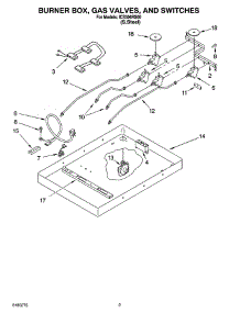 02 - Burner Box, Gas Valves, And Switches parts for Whirlpool Cooktop ICS306RS00 from AppliancePartsPros.com