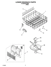 06 - Lower Dishrack Parts parts for Whirlpool Dishwasher IKU58660 from AppliancePartsPros.com