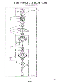 08 - Basket Drive And Brake parts for Whirlpool Washer LA6800XPW1 from AppliancePartsPros.com
