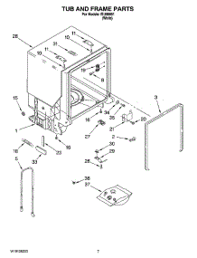 07 - Tub And Frame Parts parts for Whirlpool Dishwasher ISU98661 from AppliancePartsPros.com