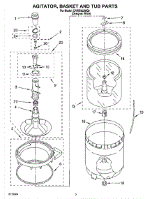 03 - Agitator, Basket And Tub Parts parts for Whirlpool Washer CAWS923MQ0 from AppliancePartsPros.com