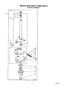 08 - Brake And Drive Tube parts for Whirlpool Washer 6LA5400XWW1 from AppliancePartsPros.com