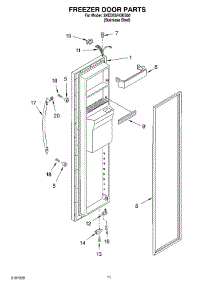 07 - Freezer Door parts for Whirlpool Refrigerator 3XED5SHGKS00 from AppliancePartsPros.com