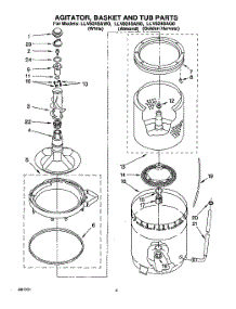04 - Agitator, Basket And Tub parts for Whirlpool Washer LLV8245AW0 from AppliancePartsPros.com