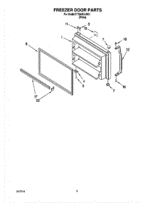 02 - Freezer Door parts for Whirlpool Refrigerator CT18AKXJW01 from AppliancePartsPros.com