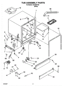 03 - Tub Assembly Parts parts for Whirlpool Dishwasher CUD4000TQ0 from AppliancePartsPros.com