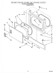 02 - Dryer Front Panel And Door parts for Whirlpool Washer Dryer Combo BYCWD6274W0 from AppliancePartsPros.com