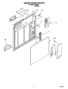 02 - Inner Door Parts parts for Whirlpool Dishwasher IJU58663 from AppliancePartsPros.com
