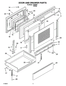 03 - Door And Drawer Parts parts for Whirlpool Range IJP89800 from AppliancePartsPros.com