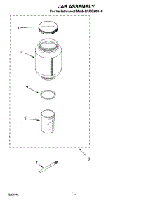 02 - Jar Assembly parts for Kitchenaid Coffee Grinder KCG200-0 from AppliancePartsPros.com