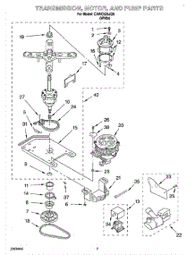 04 - Transmission, Motor And Pump parts for Whirlpool Washer CAWC529JQ0 from AppliancePartsPros.com