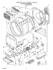 04 - Dryer Bulkhead parts for Whirlpool Washer Dryer Combo BYCWD6274W0 from AppliancePartsPros.com