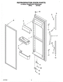 06 - Refrigerator Door parts for Whirlpool Refrigerator CS22AEXHW02 from AppliancePartsPros.com
