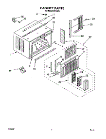 04 - Cabinet parts for Whirlpool Air Conditioner RH123A1 from AppliancePartsPros.com