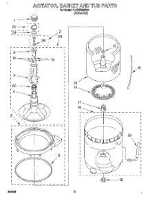 04 - Agitator, Basket And Tub parts for Whirlpool Washer 7LSR7233BN0 from AppliancePartsPros.com