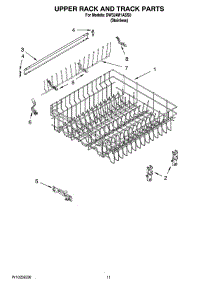 09 - Upper Rack And Track Parts parts for Whirlpool Dishwasher DW524M1ASS0 from AppliancePartsPros.com