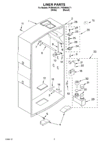 02 - Liner Parts parts for Whirlpool Personal Valet System PVBN600LT1 from AppliancePartsPros.com