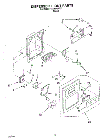 09 - Dispenser Front parts for Whirlpool Refrigerator 4YED2FHQKT00 from AppliancePartsPros.com