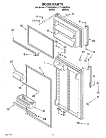 02 - Door Parts parts for Whirlpool Refrigerator CT18GKXRT01 from AppliancePartsPros.com