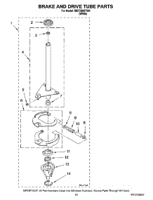 12 - Brake And Drive Tube Parts parts for Maytag Washer Dryer Combo MGT3800TW0 from AppliancePartsPros.com