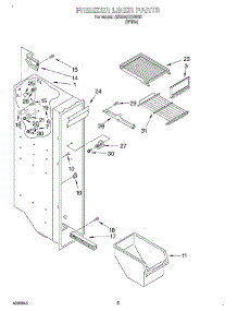 04 - Freezer Liner parts for Whirlpool Refrigerator SS25AEXHW00 from AppliancePartsPros.com
