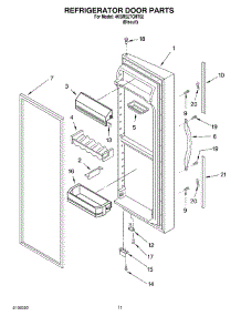 07 - Refrigerator Door parts for Whirlpool Refrigerator 4KSRS27CHT02 from AppliancePartsPros.com