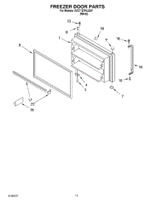 06 - Freezer Door parts for Whirlpool Refrigerator 5VET1DTKLQ01 from AppliancePartsPros.com