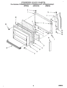 04 - Freezer Door parts for Kitchenaid Refrigerator KTRS22QAAL01 from AppliancePartsPros.com