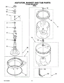 10 - Agitator, Basket And Tub Parts parts for Maytag Washer Dryer Combo MGT3800TW1 from AppliancePartsPros.com
