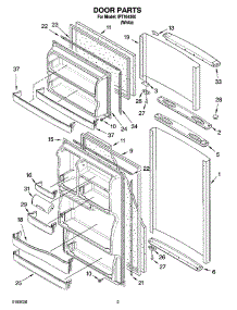 02 - Door Parts parts for Whirlpool Refrigerator IPT164300 from AppliancePartsPros.com