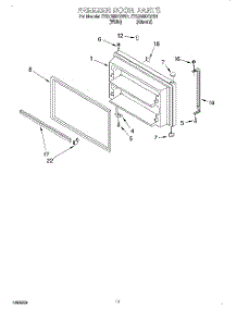 06 - Freezer Door, Lit / Optional parts for Whirlpool Refrigerator ET22RMXGN01 from AppliancePartsPros.com