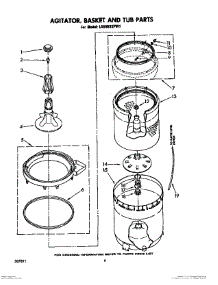 04 - Agitator, Basket And Tub parts for Whirlpool Washer LA5550XPW1 from AppliancePartsPros.com