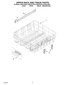 09 - Upper Rack And Track parts for Kitchenaid Dishwasher KUDI01DLSS0 from AppliancePartsPros.com