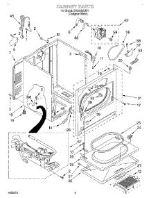 02 - Cabinet parts for Whirlpool Dryer SGDS800JQ1 from AppliancePartsPros.com