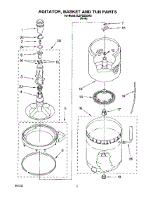 04 - Agitator, Basket And Tub parts for Whirlpool Washer 6LSP8255BW2 from AppliancePartsPros.com